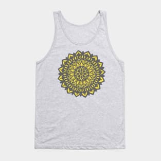 Flower Mandala Grey and Yellow Tank Top